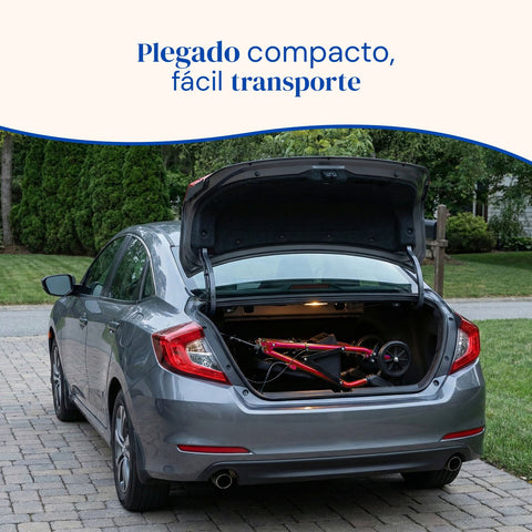 Déambulateur Lambda Max | Rollator, 4 roues XL, siège et dossier (Rouge)