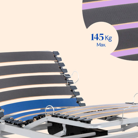 Lit articulé hospitalier avec chariot élévateur et barrières - 90x190 cm