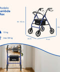 Medidas andador Lambda Max ruedas grandes
