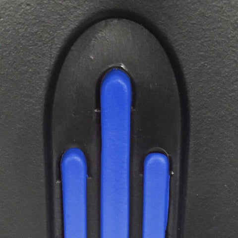 Canne en aluminium avec poignée anatomique en caoutchouc couleur bleue