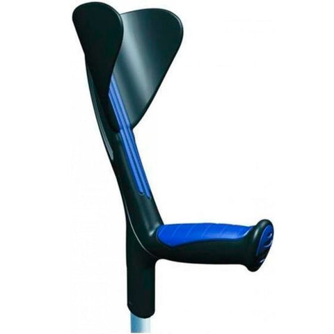 Pack de 2 béquilles en aluminium avec poignée anatomique en caoutchouc couleur bleue