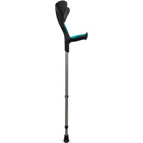 Pack de 2 béquilles en aluminium avec poignée anatomique en caoutchouc couleur verte