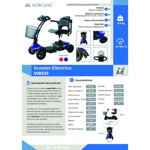 Scooter électrique pour mobilité réduite Virgo