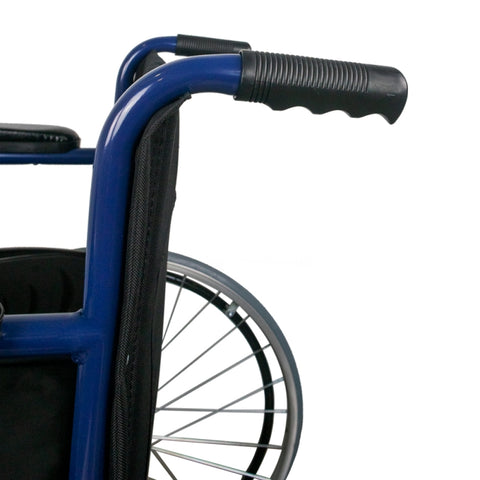 Fauteuil roulant pliable autopropulsé couleur bleu