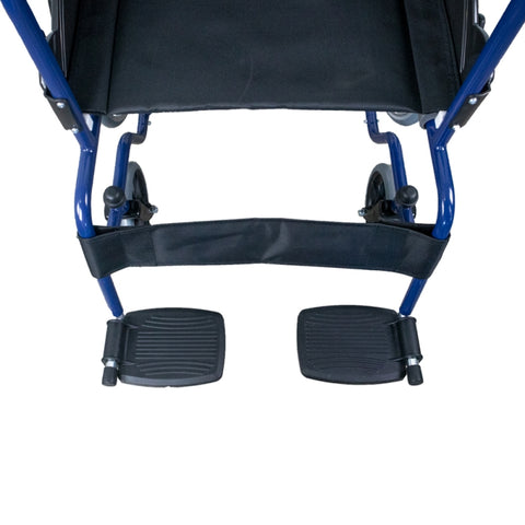 Fauteuil roulant pliable autopropulsé couleur bleu